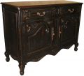 Sideboard Small French Country Parquet Top Carved Raised Panel 2-Doors