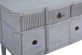 St Denis Nightstand Pewter Gray Distressed Solid Wood Two Drawers Brass
