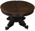Table Antique French Hunting Renaissance Oak 1880 Pedestal Ornate Carved Beasts
