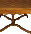 Table Louis XV Rococo French Vintage 1930 Oak Wood Parquet Top Cabriole Legs