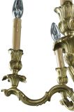 Vintage Chandelier Rococo 5-Arm 8-Light Brass Hammered Metal Bronze 25W