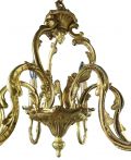 Vintage Chandelier Rococo 6-Light 6-Arm Brass Hammered Metal Bronze 25W