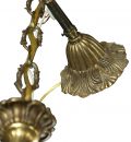Vintage Chandelier Rococo French 8-Light 8-Arm Brass Metal Realistic Candles