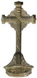 Vintage Crucifix Cross Religious Jesus Shiny Nickel Silver Metal Brass Br