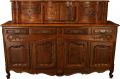Vintage French Country Sideboard  Walnut  Carved Flowers 1910