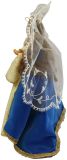 Vintage Sculpture Religious Madonna Mother And Child Jesus Off-White Gold Blue