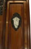 Armoire Art Deco 1920 Antique French Walnut Wood Bakelite Plastic Accents Mirror
