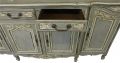 Sideboard French Country Farmhouse Oak Distressed Gray Painted Antique 1900