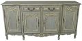 Sideboard French Country Farmhouse Oak Distressed Gray Painted Antique 1900