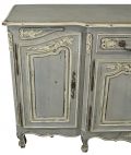 Sideboard French Country Farmhouse Oak Distressed Gray Painted Antique 1900