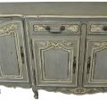 Sideboard French Country Farmhouse Oak Distressed Gray Painted Antique 1900
