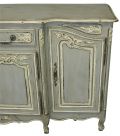 Sideboard French Country Farmhouse Oak Distressed Gray Painted Antique 1900