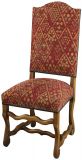 Dining Chairs Sheepbone Red Patterned Upholstery Set 6 French 1930 Oak Wood