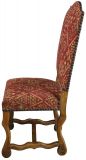 Dining Chairs Sheepbone Red Patterned Upholstery Set 6 French 1930 Oak Wood