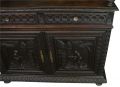 Brittany Buffet Antique French 1900 Chestnut Carved Figures Ship Wheels 2-Door