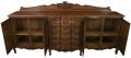 Sideboard Louis XV Rococo Vintage French Oak 4-Door 98 Inches Wide Server