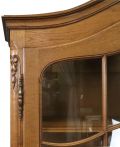 Bookcase Louis XV French Rococo Vintage 1950 Oak Wood Paned Glass 2-Doors 