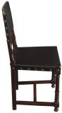 Dining Chairs Henry II Renaissance Walnut Brown Leather 1920 French Set 6