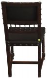 Dining Chairs Henry II Renaissance Walnut Brown Leather 1920 French Set 6