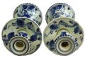 Candlesticks Candlestick Regina Blue Delft Flowers Floral White Black Pai 22-133