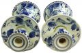 Candlesticks Candlestick Regina Blue Delft Flowers Floral White Black Pai 22-133