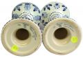 Candlesticks Candlestick Regina Blue Delft Flowers Floral White Black Pai 22-133