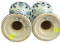 Candlesticks Candlestick Regina Blue Delft Flowers Floral White Black Pai 22-133