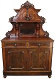 Server Sideboard Louis Philippe Antique French Flame Mahogany Carved Fruit