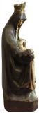 Sculpture Statue Religious Our Lady of Lede Madonna Antique Glass Chalkware Wood