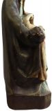 Sculpture Statue Religious Our Lady of Lede Madonna Antique Glass Chalkware Wood