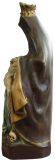 Sculpture Statue Religious Our Lady of Lede Madonna Antique Glass Chalkware Wood