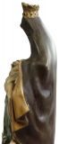Sculpture Statue Religious Our Lady of Lede Madonna Antique Glass Chalkware Wood