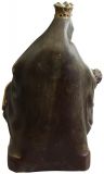 Sculpture Statue Religious Our Lady of Lede Madonna Antique Glass Chalkware Wood