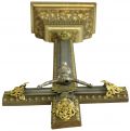 Antique Crucifix Cross Religious Rococo Styling Jesus Gold Black Metal Brass