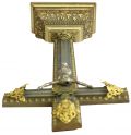 Antique Crucifix Cross Religious Rococo Styling Jesus Gold Black Metal Brass