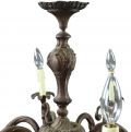 Chandelier French 1950 Vintage 8-Arms 8-Lights Dark Metal Traditional Romantic