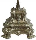 Crucifix Religious Rococo Jesus Green Glass Antique French Metal Standing Cross