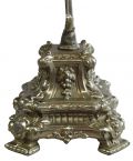 Crucifix Religious Rococo Jesus Green Glass Antique French Metal Standing Cross