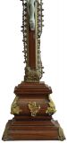Antique Crucifix Cross Religious Angels Lamb Jesus Wood Metal Hiroshi Brass