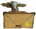 Antique Crucifix Cross Religious Angels Lamb Jesus Wood Metal Hiroshi Brass