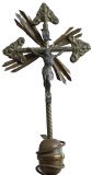 Antique Crucifix Cross Religious Sacred Heart Immaculate Snake Jesus Metal