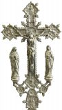 Crucifix Religious Gothic Styling Mary and John Pelican Bird Nickel Metal 22-256