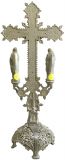 Crucifix Religious Gothic Styling Mary and John Pelican Bird Nickel Metal 22-256