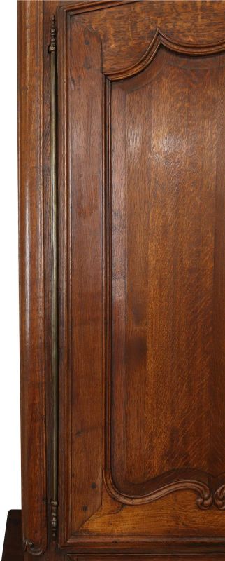 Antique French Country Cabinet Oak Inlaid Flowers 1790 4-Doors 2-Drawer