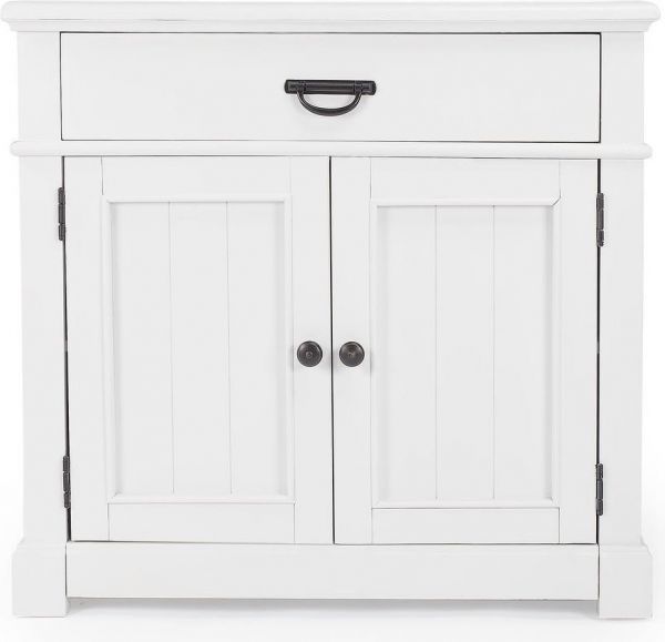 Accent Cabinet Glossy White Antique Silver Distressed Aluminum Hardware