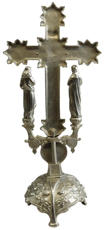Antique Crucifix Cross Religious Sacred Heart Immaculate Mary and John Eye of