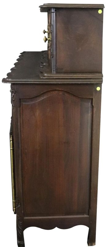 Antique Sideboard French Country Farmhouse Ornate Carved Oak 6-Door 2-Drawer