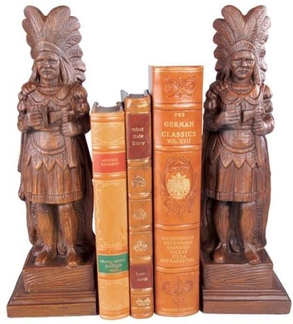 Bookends Bookend AMERICAN WEST Southwestern Cigar Store Indian Small Brown