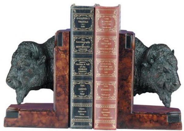 Bookends Bookend AMERICAN WEST Southwestern King of the Prairie Buffalo Head
