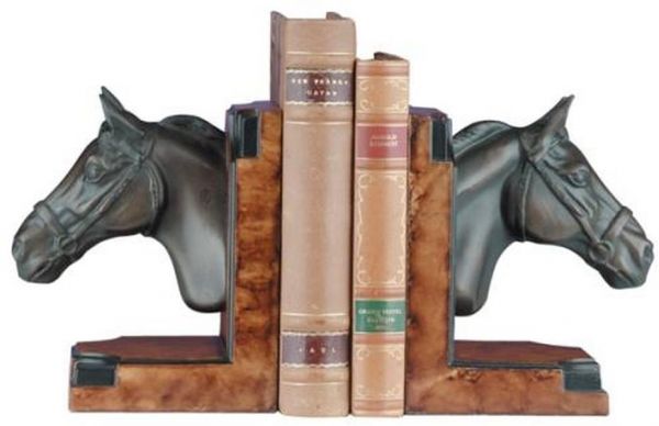 Bookends Bookend EQUESTRIAN Traditional Antique Horse Head Lovers Resin